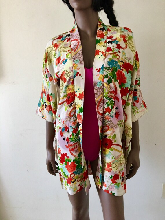 VINTAGE VAULT 1950s Japanese Silk KIMONO - image 1