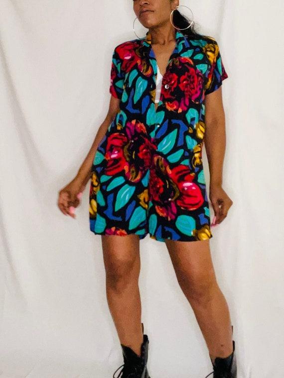 EXPRESS COMPAGNIE INTERNATIONALE 1990s Asbtract Floral Pop