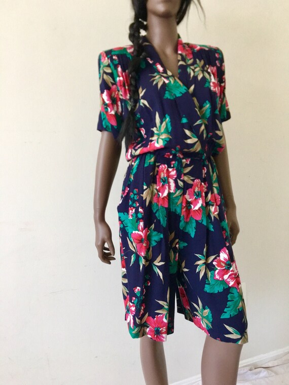 ARCHITECT 1980s Powersuit Floral Working Girl Deep V Happy - Etsy