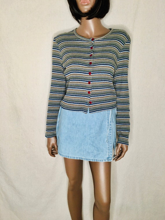 PALMETTO’S 1990s Skort Light Blue Denim Jean Wrap… - image 1