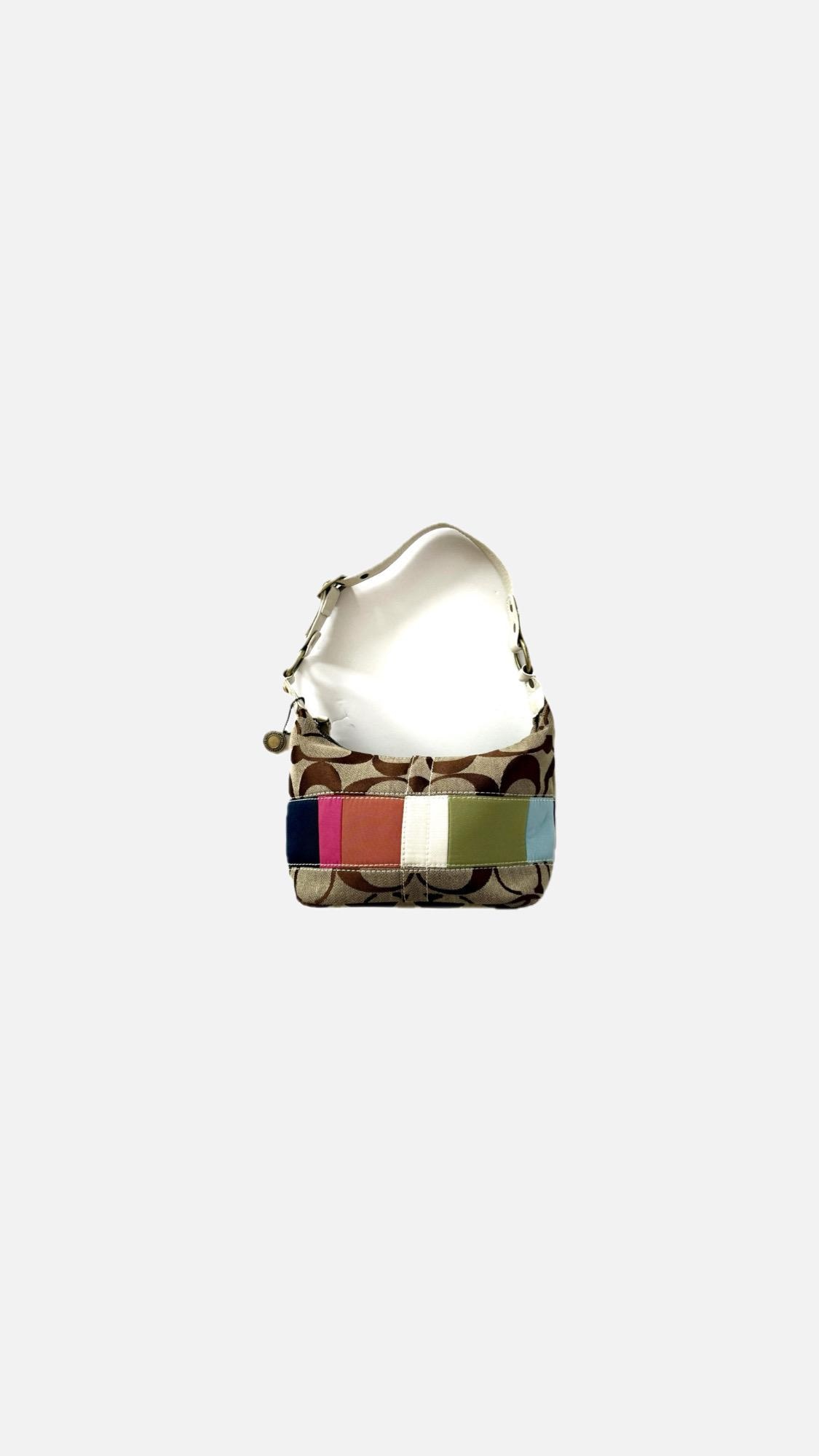 COACH denim stripe one shoulder bag y2k Buy Coach Striped