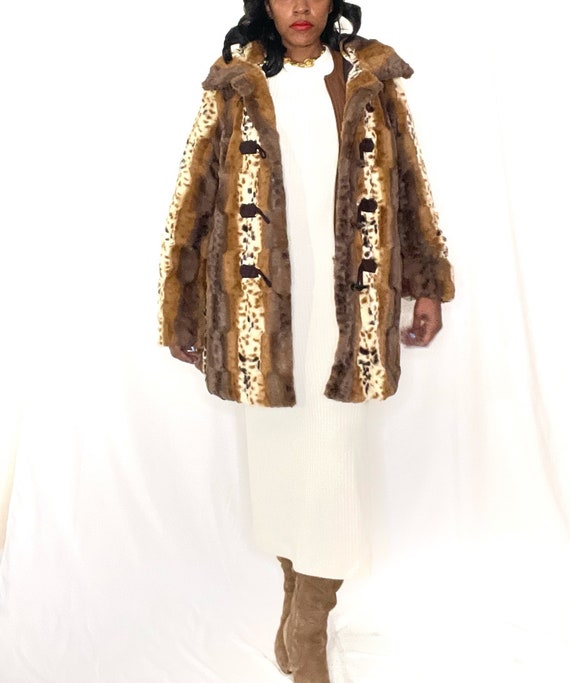 DENNIS BASSO 1990s Reversible Faux Fur Detachable… - image 5
