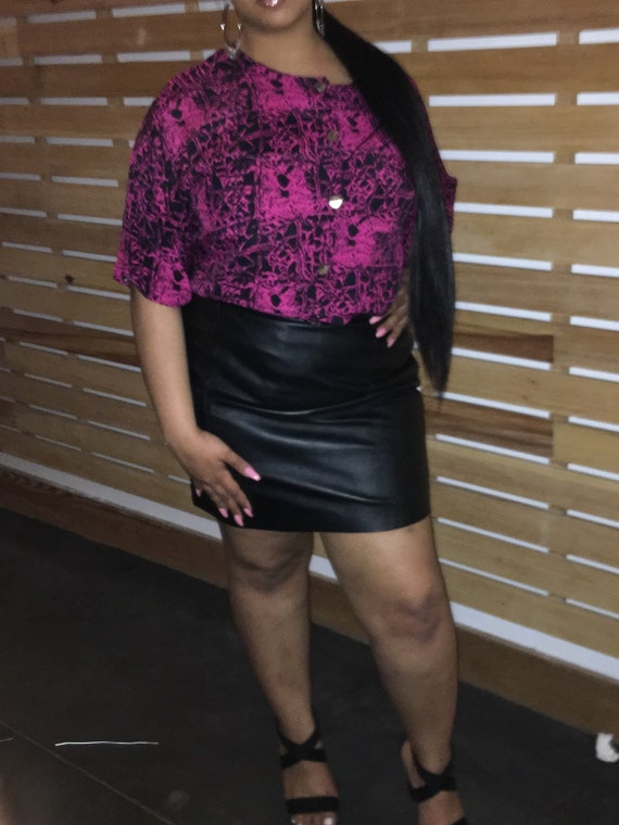 Plus size leather skirt 90s hotsell