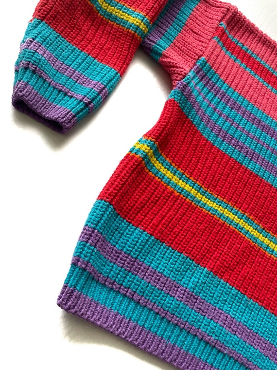 ESPIRIT 1990s Multicolored Horizontal Bold Stripe… - image 5