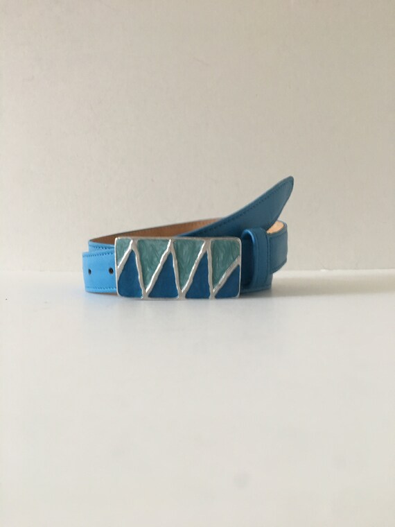 CARLISLE DEADSTOCK WOT Blue Leather Shera Abstract