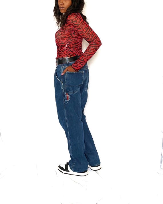 TOMMY HILFIGER Y2K Baggy Carpenter Denim Jeans Size 34 - Etsy