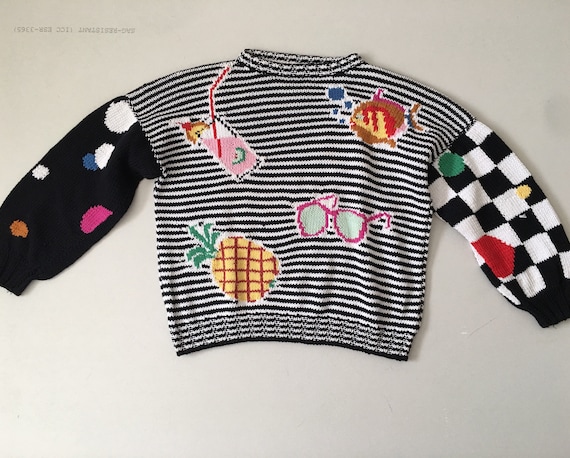 VINTAGE VAULT 1980s Art Deco Jumper Totally Rad H… - image 3