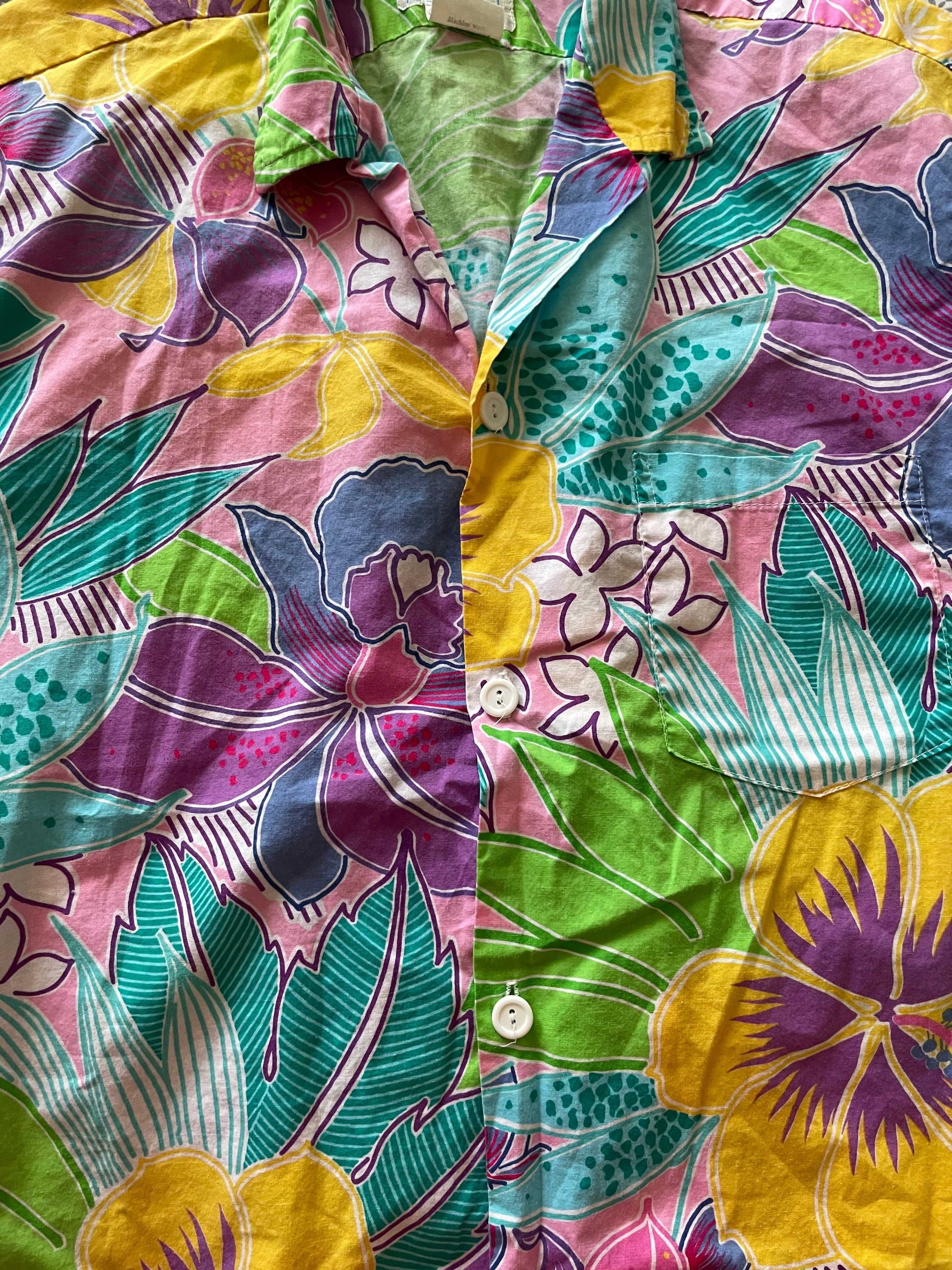 SURF LINE HAWAII 1990s Floral Tropical Button Down - Etsy UK