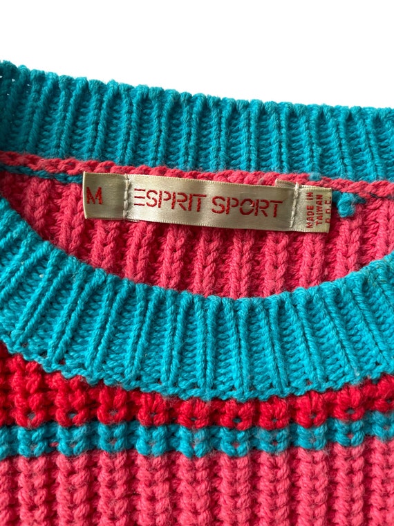 ESPIRIT 1990s Multicolored Horizontal Bold Stripe… - image 7