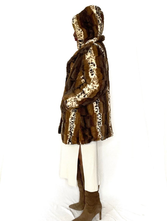 DENNIS BASSO 1990s Reversible Faux Fur Detachable… - image 2