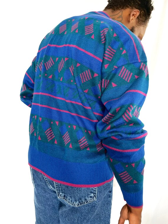 HEAD 1980s Early 90s Era Abstract Print Jumper Sw… - image 6