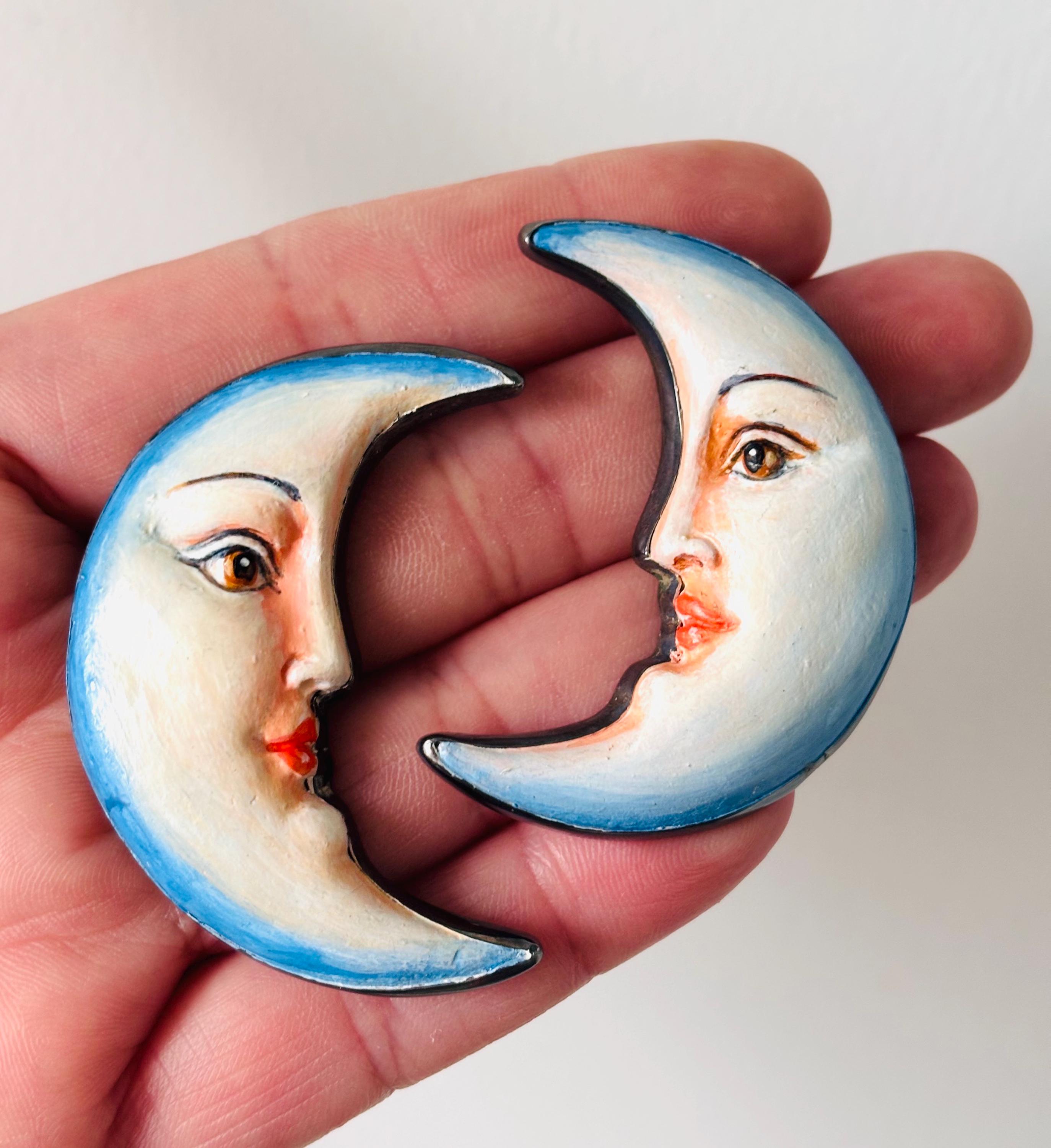 VINTAGE Mexican Sergio Bustamante Papier Mache Moon Sun Hand