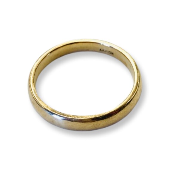 VINTAGE AAJ 10K Solid Yellow Gold Solitaire Band Ring Size 6 1 2