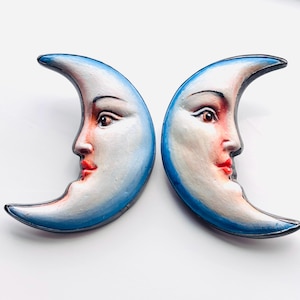 Sergio Bustamante Moon Pendant - Etsy