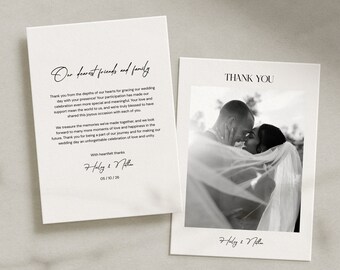 Biglietto di ringraziamento per matrimonio moderno, biglietto di ringraziamento per matrimonio minimalista, biglietto di ringraziamento per matrimonio, matrimonio minimalista moderno n. 12