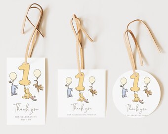 Winnie the Pooh Thank You Favor Tag Custom Personalized Tags Birthday Tags First Birthday Thank You Favor Tag Gift Tags Kids Party Tags #k01