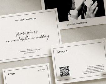 Minimalist Wedding Suite Template Large Modern Wedding Invitation Bundle DIY Wedding Invitation Printable Set #14