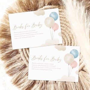 Boeken voor babykaart voor babyshower Boekverzoek invoegen Roze babyshower voor meisjes Gepersonaliseerde luchtballon babyshower Oh babyshower #b09
