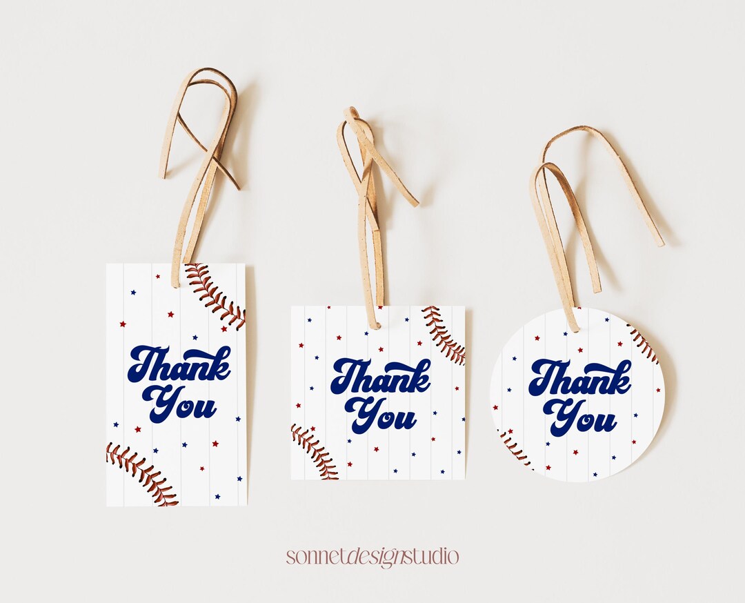 Rookie of the Year Thank You Favor Tag Baseball Personalized Tags ...