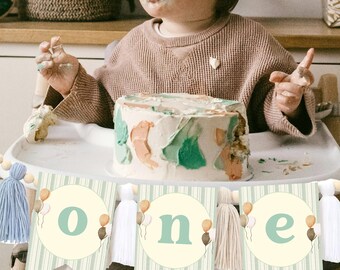 One Silly Goose 1st Birthday Banner ONE High Chair Banner Vintage Goose First Birthday ONE Banner Goose Kids Birthday decorations #k18
