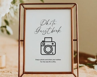 Minimalist wedding table signs, Wedding signs template, Modern wedding reception table signs, Printable Wedding Signs, Photo Guestbook #13