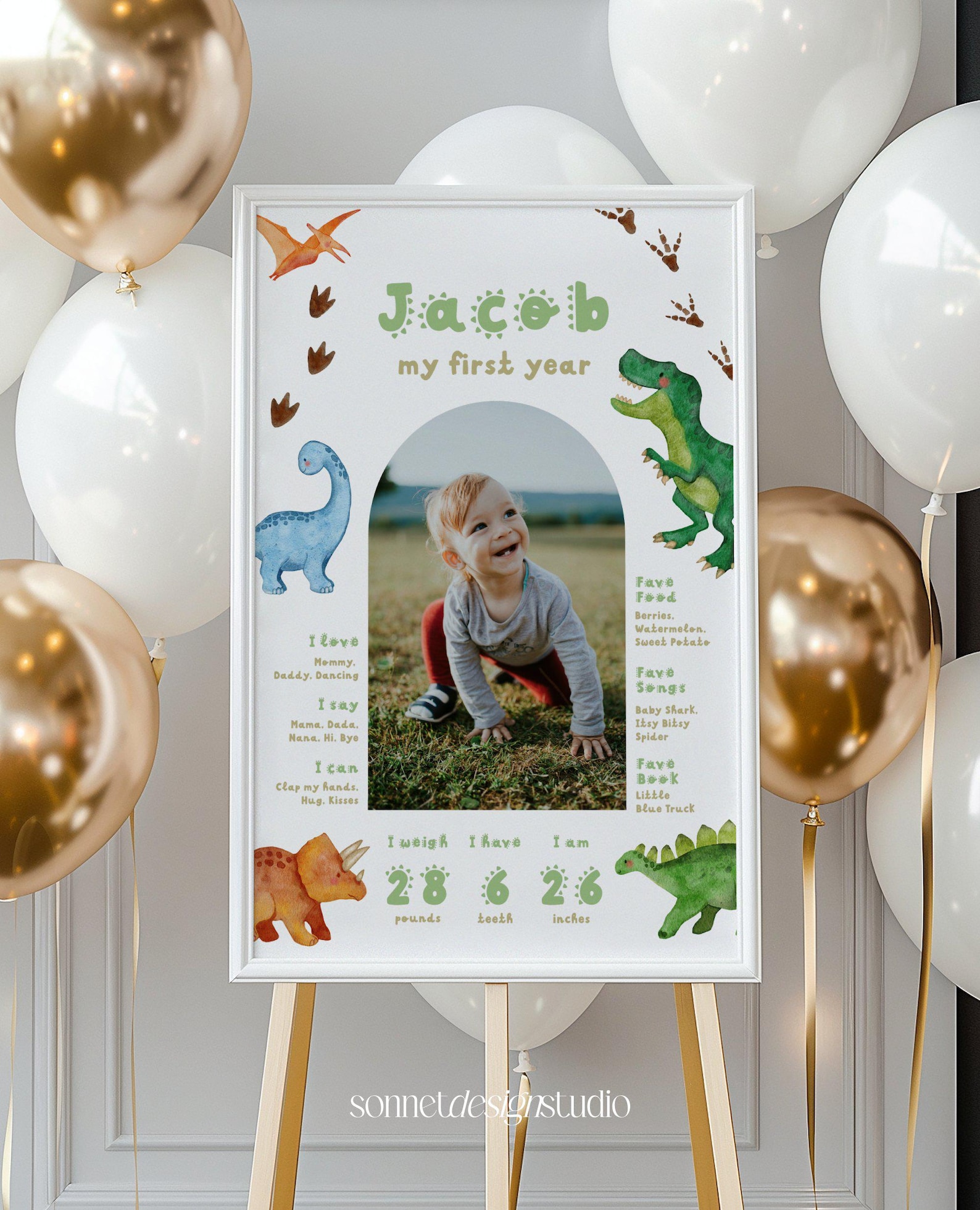 Dinosaur First Birthday Milestone Sign Dinosaur 1st Birthday Milestone ...