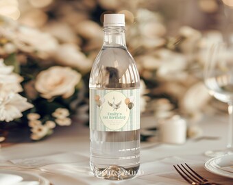 Plantilla de etiqueta para botella de agua de One Silly Goose, decoración vintage para el primer cumpleaños de Goose, etiquetas de agradecimiento para botella de agua, etiqueta personalizada n.° k18