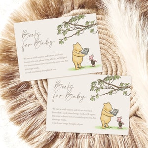 Livres classiques Winnie l'ourson pour baby shower pour bébé Demande de livre pour baby shower Décorations personnalisées pour baby shower # b02