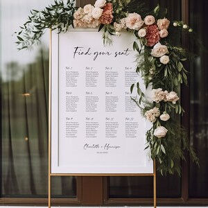 Minimalist Seating Chart Sign, Modern Wedding Seating Chart, Modern Seating Chart Printable, Seating Chart Template, #03