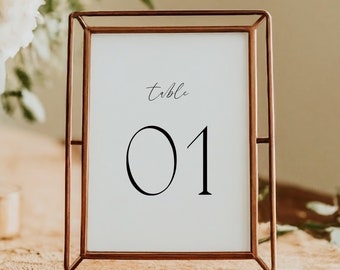 Minimalist wedding table signs, Wedding signs template, Modern wedding reception table signs, Printable Wedding Signs, Table Number #13