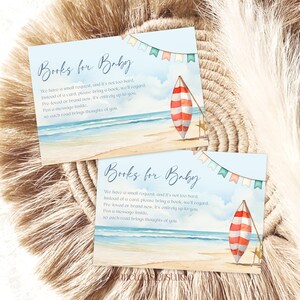 Baby aan boord Boeken voor baby Kaart Boekverzoek invoegen Zomer strand babyshower gepersonaliseerde surf babyshower babyshower baby boy #b07