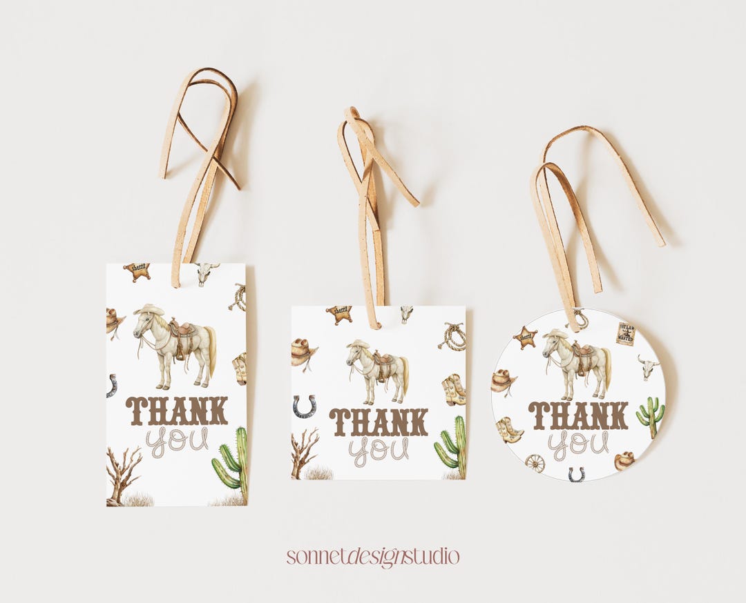 First Rodeo Thank You Favor Tag Cowboy Western Personalized Tags Rodeo ...