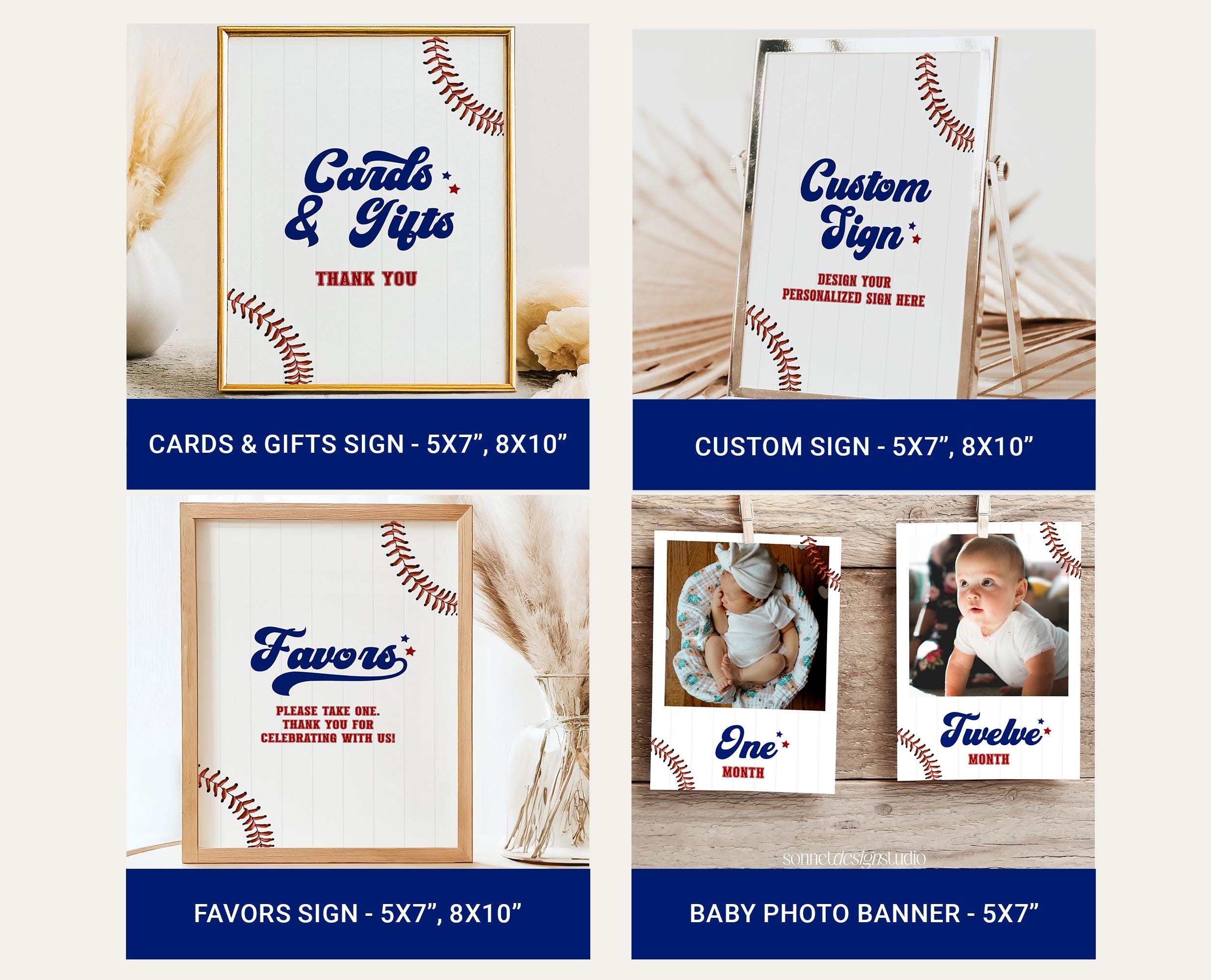 Rookie of the Year 1st Birthday Invitation Bundle Baseball First ...