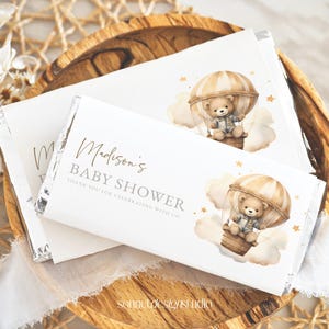 Chocolate Bar Wrapper Baby Shower Balloon Bear Baby Shower Favor Bearly Wait Baby Shower Decorations Chocolate Wrappers Candy Bar Label #b10