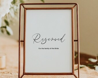 Minimalist wedding table signs, Wedding signs template, Modern wedding reception table signs, Printable Wedding Signs, Reserved #13