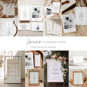 Large Modern Wedding Invitation Bundle Elegant Wedding Suite Template DIY Wedding Invitation Printable Set #11