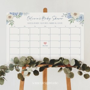 Baby Due Date Calendar Game Baby Shower Game Guess Baby&#39;s Birth Date Editable Baby Prediction Baby Shower Due Date Game #b01