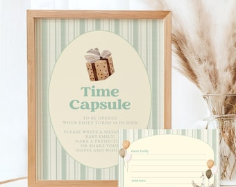 One Silly Goose First Birthday Time Capsule Sign and Cards Vintage Goose Time Capsule Sign for 1st Birthday Time Capsule Guest Message #k18