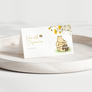 Winnie Puuh Babyparty Buffet Kartenvorlage Babyparty Dekoration Party Essen Etikette Buffet Karte Babyparty Personalisierte Vorlage #B05