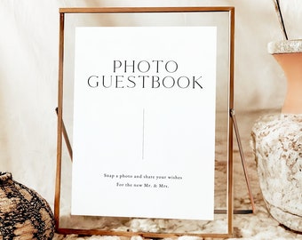 Wedding signs template, Minimalist wedding table signs, Modern wedding reception table signs, Printable Wedding Signs, Photo Guestbook #16