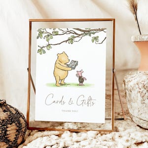Panneau pour cartes de vœux et cadeaux Winnie l'ourson 1er anniversaire Panneaux pour cartes de premier anniversaire et cadeaux Winnie l'ourson Panneaux pour cartes de fête et cadeaux Winnie l'ourson Panneau de table Winnie l'ourson #k01