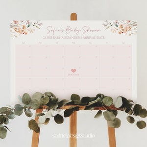 Baby Due Date Calendar Game Baby Shower Game Guess Baby&#39;s Birth Date Editable Baby Prediction Baby Shower Due Date Game #b03