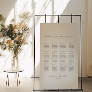 Minimalist Seating Chart Sign, Modern Wedding Seating Chart, Modern Seating Chart Printable, Seating Chart Template #01