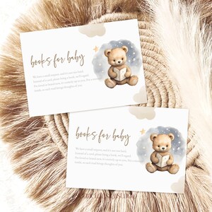 Boeken voor babykaart Babyshower Boekverzoek invoegen Babyshower Beer Gepersonaliseerde luchtballon Babyshower Bearly Wait babyshower #b10