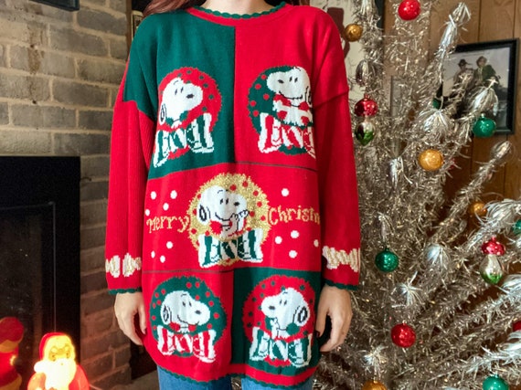 Vintage Snoopy Christmas Sweater / 1980s Christmas