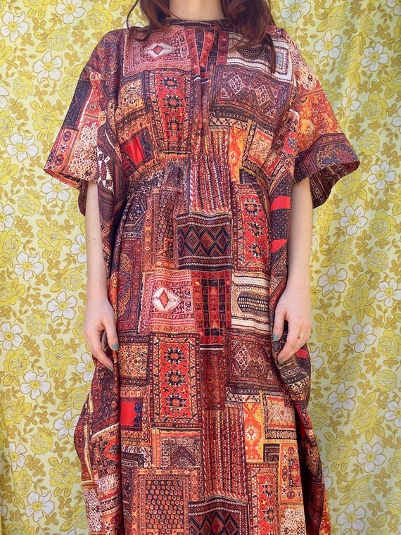 Vintage 1970s Kaftan / Vintage Dress / Boho Dress