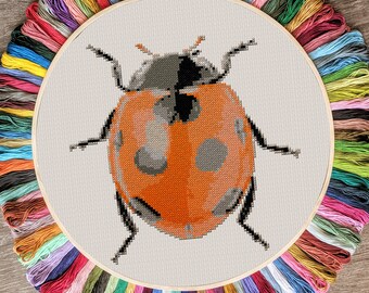 Beetle modern cross stitch pattern instant download #CS030
