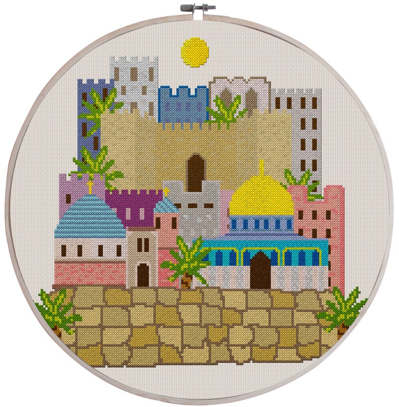 Pretty Little Jerusalem cross stitch pattern instant download Etsy