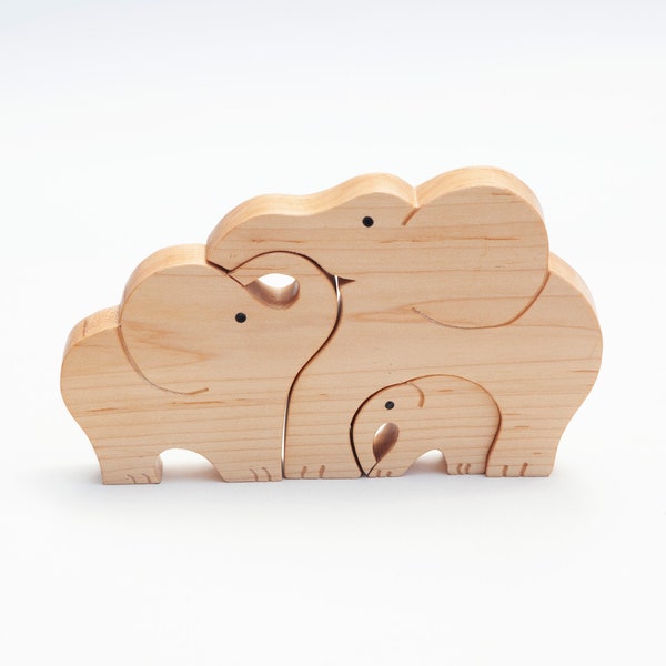 Elephant Puzzle Nesting Wooden Animal Puzzle Baby Shower Gift Baby toy