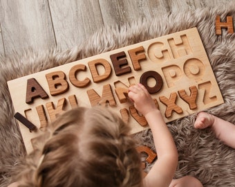 Wooden Alphabet Puzzle Letters Learning Tool